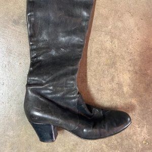 Fiorentini + Baker tall zip up boots in navy blue leather